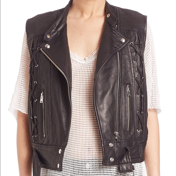 IRO Jackets & Blazers - IRO Neo Leather Lace Up Vest size 36